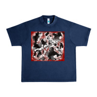 Navy cowhide glitter tooled leather Urban Heavy Tee - RanaPortraitStore