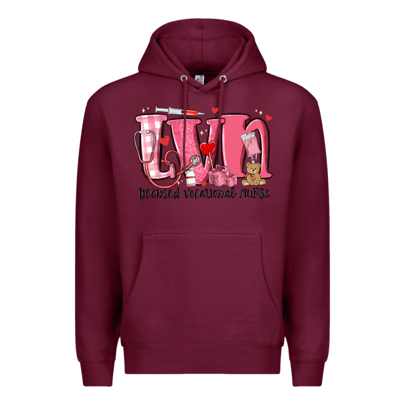 Lvn Licensed Vocational Nurse Valentine's Day Premium Hoodie by MaliasSmallBusiness | Teevron