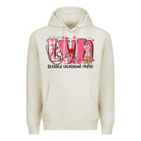 Oatmeal Heather lvn licensed vocational nurse valentine's day Premium Hoodie - MaliasSmallBusiness