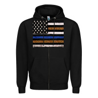 Black Back to blue USA flag leopard police 20oz tumbler Zipper Hoodie - Neo Western