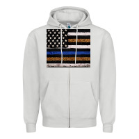 Dove Grey Back to blue USA flag leopard police 20oz tumbler Zipper Hoodie - Neo Western