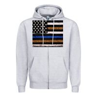 Heather Grey Back to blue USA flag leopard police 20oz tumbler Zipper Hoodie - Neo Western