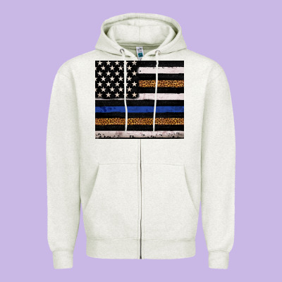 Back To Blue Usa Flag Leopard Police 20oz Tumbler Zipper Hoodie Designed By Neo Western