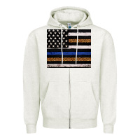 Oatmeal Heather Back to blue USA flag leopard police 20oz tumbler Zipper Hoodie - Neo Western