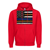 Red Back to blue USA flag leopard police 20oz tumbler Zipper Hoodie - Neo Western