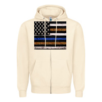 Sandshell Back to blue USA flag leopard police 20oz tumbler Zipper Hoodie - Neo Western