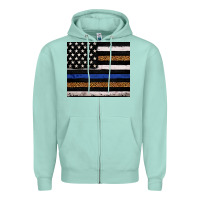 Seafoam Back to blue USA flag leopard police 20oz tumbler Zipper Hoodie - Neo Western