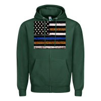 Sports Green Back to blue USA flag leopard police 20oz tumbler Zipper Hoodie - Neo Western