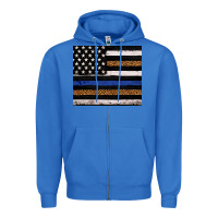 True Royal Back to blue USA flag leopard police 20oz tumbler Zipper Hoodie - Neo Western