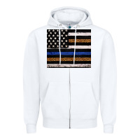 White Back to blue USA flag leopard police 20oz tumbler Zipper Hoodie - Neo Western