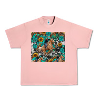 Salmon cowgirl sunflower turquoise Urban Heavy Tee - RanaPortraitStore