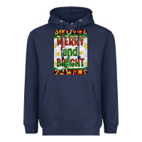 Navy Merry And Bright Heavyweight Hoodie - Artiststas