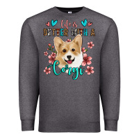 Charcoal Heather life is better with a corgi Premium Sweatshirt - Jasminsmagicworld