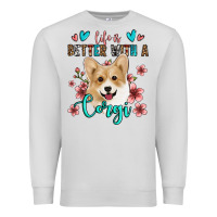 Dove Grey life is better with a corgi Premium Sweatshirt - Jasminsmagicworld