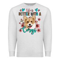 Oatmeal Heather life is better with a corgi Premium Sweatshirt - Jasminsmagicworld