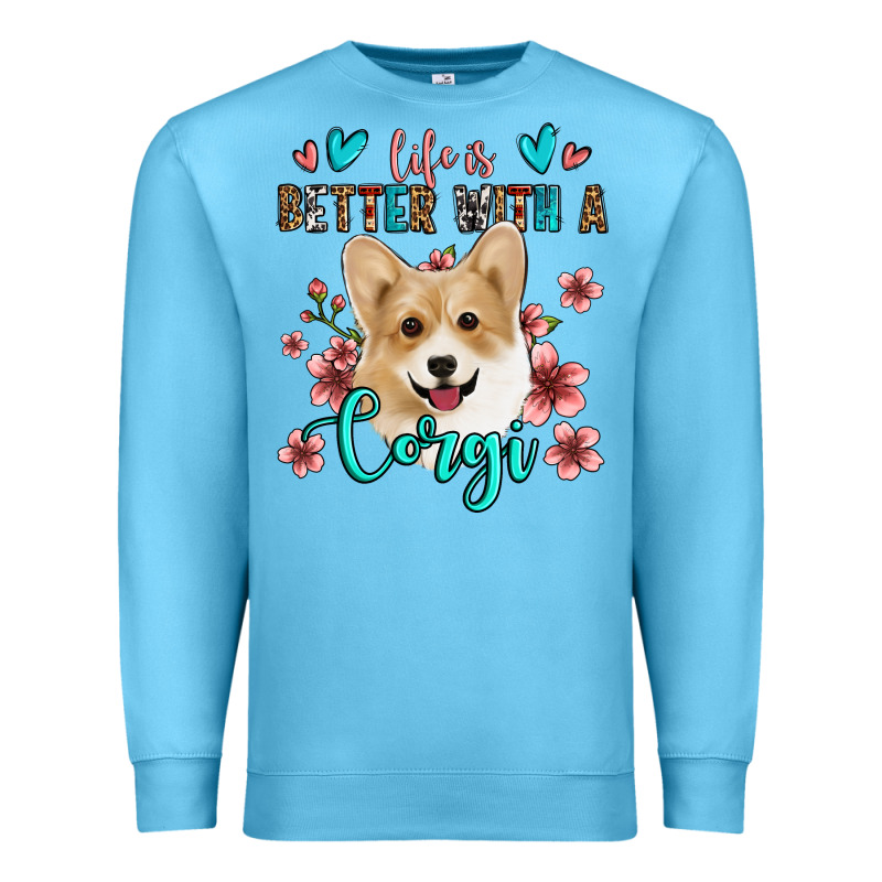 Life Is Better With A Corgi Premium Sweatshirt by Jasminsmagicworld | Teevron