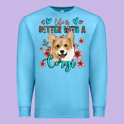 Life Is Better With A Corgi Premium Sweatshirt Designed By Jasminsmagicworld