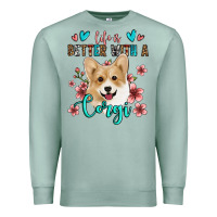 Seafoam life is better with a corgi Premium Sweatshirt - Jasminsmagicworld