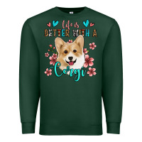 Sports Green life is better with a corgi Premium Sweatshirt - Jasminsmagicworld