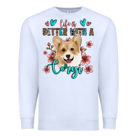 White life is better with a corgi Premium Sweatshirt - Jasminsmagicworld