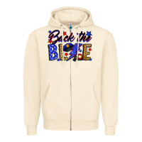 Sandshell Back the blue with lightning bolt Zipper Hoodie - Neo Western