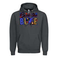 Smoke Back the blue with lightning bolt Zipper Hoodie - Neo Western