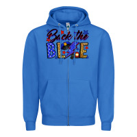 True Royal Back the blue with lightning bolt Zipper Hoodie - Neo Western