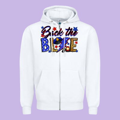 Back The Blue With Lightning Bolt Zipper Hoodie Designed By Neo Western
