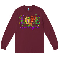 Burgundy love with crawfish mardi gras Long Sleeve Tee - RanaPortraitStore