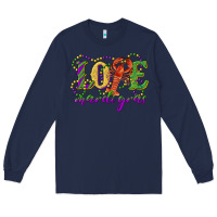 Navy love with crawfish mardi gras Long Sleeve Tee - RanaPortraitStore