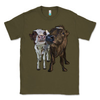 Army Green two heifer cows Classic Tee - RanaPortraitStore