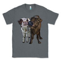 Charcoal Heather two heifer cows Classic Tee - RanaPortraitStore