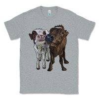Heather Grey two heifer cows Classic Tee - RanaPortraitStore