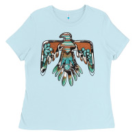 Baby Blue thunderbird with gemstone Ladies Tee - BarkalooDesign