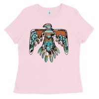 Bubblegum Pink thunderbird with gemstone Ladies Tee - BarkalooDesign