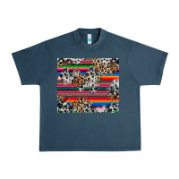 Midnight Navy cowhide leopard serape Urban Heavy Tee - RanaPortraitStore
