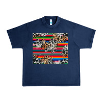 Navy cowhide leopard serape Urban Heavy Tee - RanaPortraitStore
