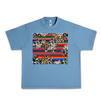 Pebble Blue cowhide leopard serape Urban Heavy Tee - RanaPortraitStore