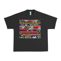Pigment Black cowhide leopard serape Urban Heavy Tee - RanaPortraitStore