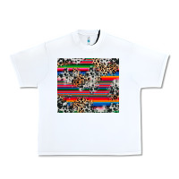 White cowhide leopard serape Urban Heavy Tee - RanaPortraitStore