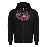 Black Born to be free 4th of July Zipper Hoodie - CowGirlArtShop