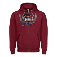 Burgundy Born to be free 4th of July Zipper Hoodie - CowGirlArtShop