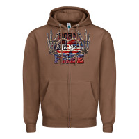 Chestnut Born to be free 4th of July Zipper Hoodie - CowGirlArtShop