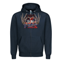 Navy Born to be free 4th of July Zipper Hoodie - CowGirlArtShop