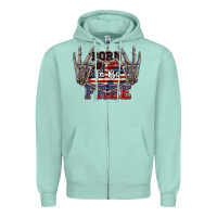 Seafoam Born to be free 4th of July Zipper Hoodie - CowGirlArtShop