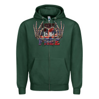 Sports Green Born to be free 4th of July Zipper Hoodie - CowGirlArtShop