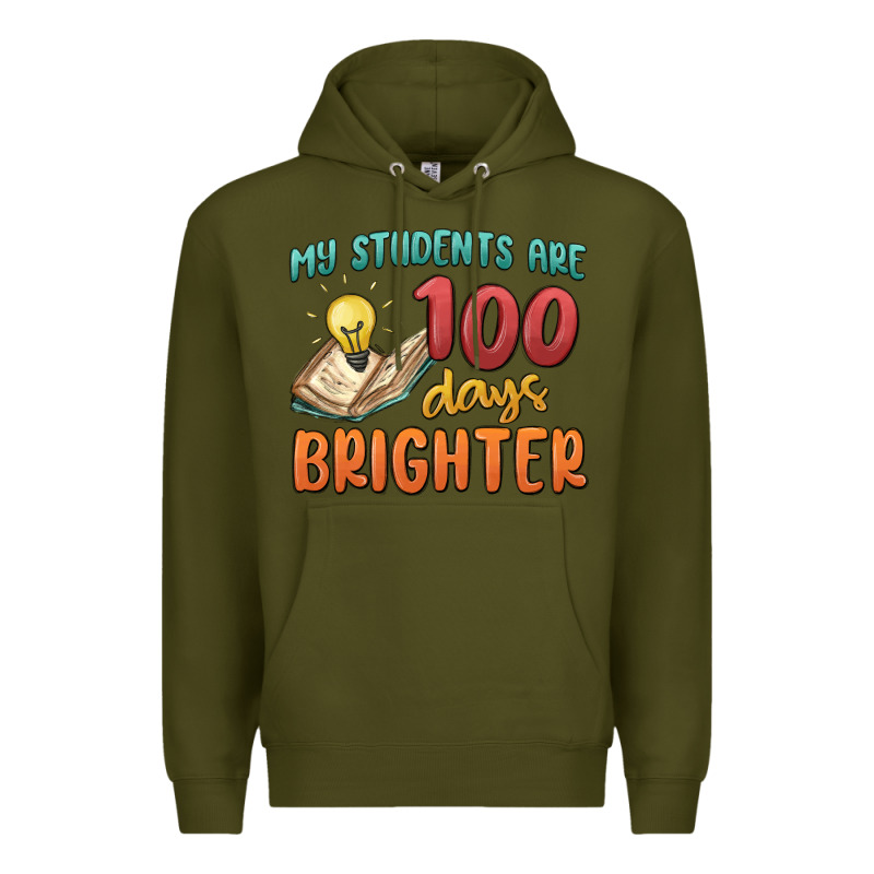 My Students 100 Days Brighter Premium Hoodie by MaliasSmallBusiness | Teevron