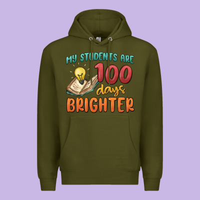 My Students 100 Days Brighter Premium Hoodie Designed By Maliassmallbusiness