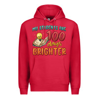 Cardinal my students 100 days brighter Premium Hoodie - MaliasSmallBusiness