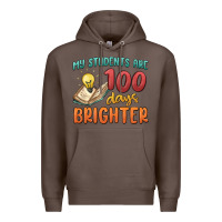 Coffee my students 100 days brighter Premium Hoodie - MaliasSmallBusiness